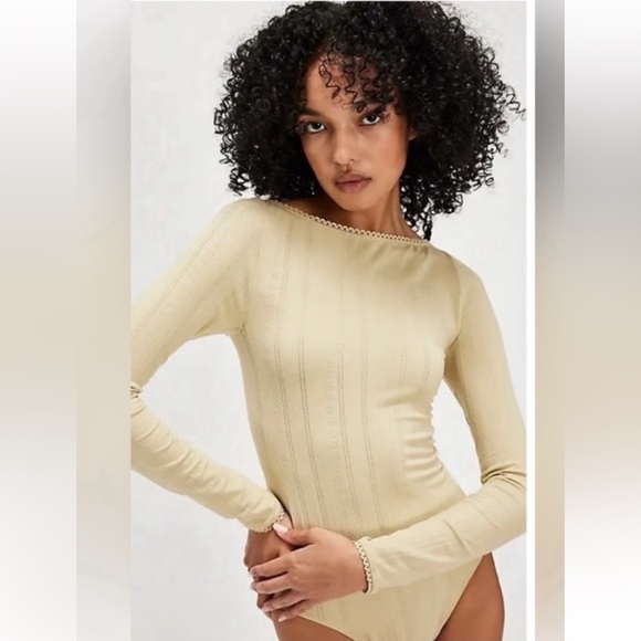 Free People Tops - NWOT Free People Playing Favorites Bodysuit in Tan Size XS/S FP Intimately